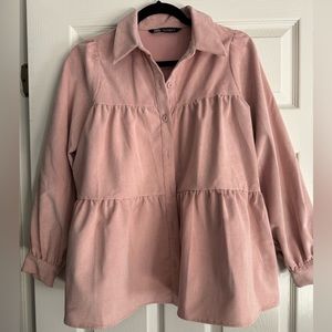 ZARA corduroy shirt with ruffles